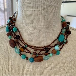 Turquoise and brown necklace